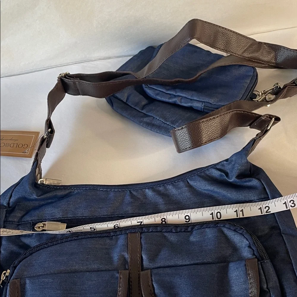 Stylish Blue and Brown Crossbody Bag Set